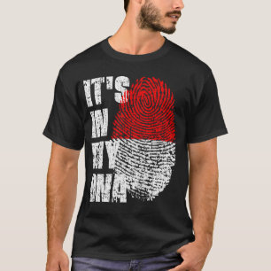 T-shirt C'EST DANS MON ADN Indonésie Drapeau Drapeau Don d