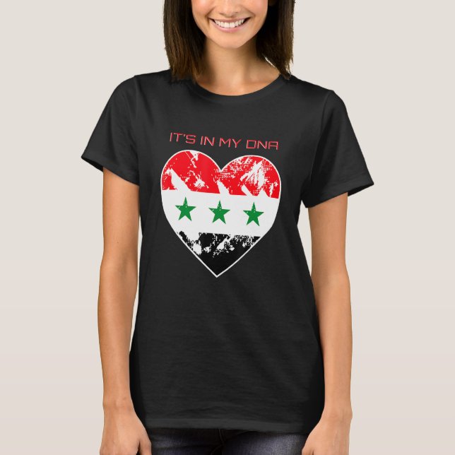 T-shirt C'Est Dans Mon Adn Irak Fière Drapeau Coeur Irakie (Devant)