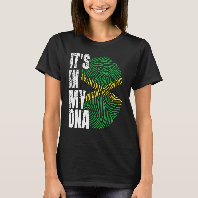 T-shirt C'est dans Mon ADN Jamaican Flag Jamaïque Histoire (Devant)