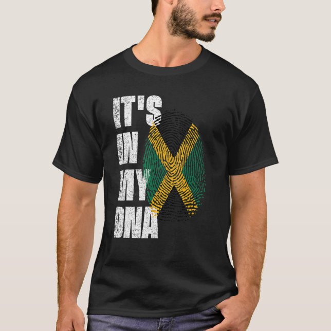 T-shirt C'EST DANS MON ADN Jamaïque Drapeau Jamaïcain (Devant)