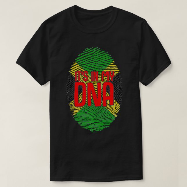 T-shirt C'est dans mon ADN Jamaïque génétique Jamaïcaine F (Design devant)