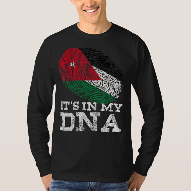 T-shirt C'est dans mon Adn Jordanie Pays Drapeau Gènes Vin (Devant)