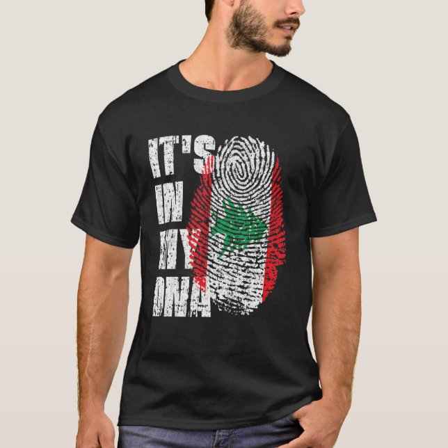 T-shirt C'est dans mon ADN Liban Drapeau libanais (Devant)