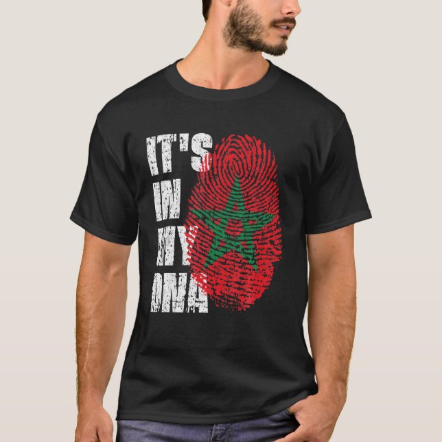 T-shirt C'est dans mon ADN Maroc Drapeau marocain (Devant)