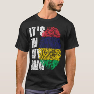 T-shirt C'EST DANS MON ADN Maurice Drapeau Fille Cadeau