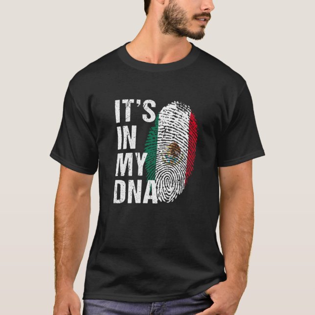 T-shirt C'est dans Mon ADN mexicaine Pride mexico Drapeau  (Devant)