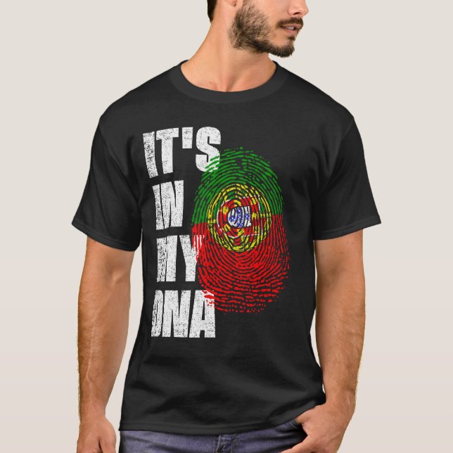 T-shirt C'EST DANS MON ADN Portugal Drapeau (Devant)