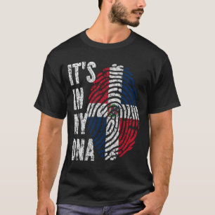 T-shirt C'EST DANS MON ADN République Dominicaine Drapeau 