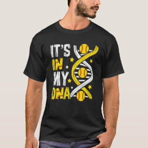 T-shirt C'est dans mon Adn Softball Sport Players Fans Tea