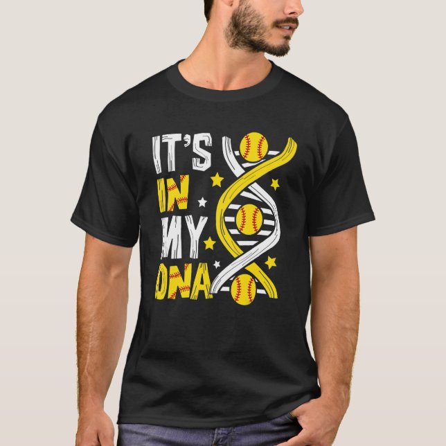 T-shirt C'est dans mon Adn Softball Sport Players Fans Tea (Devant)