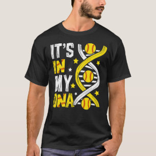 T-shirt C'est dans mon Adn Softball Sport Players Fans Tea