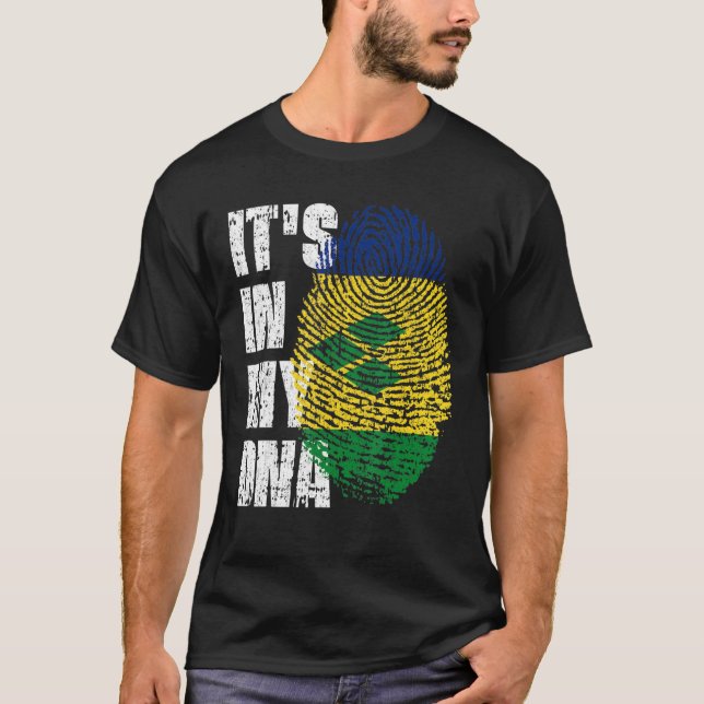 T-shirt C'Est Dans Mon Adn St Vincent & Grenadines Les Rac (Devant)