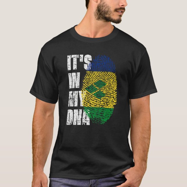 T-shirt C'Est Dans Mon Adn St Vincent & Grenadines Les Rac (Devant)