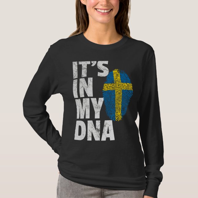 T-shirt C'est dans mon Adn Suède Drapeau suédois Hommes fe (Devant)