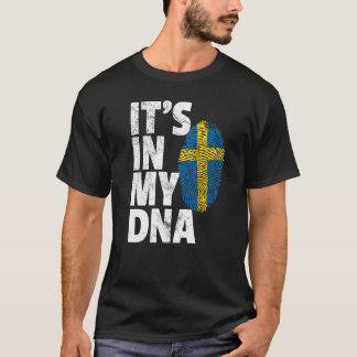 T-shirt C'est dans mon Adn Suède Drapeau suédois Hommes fe