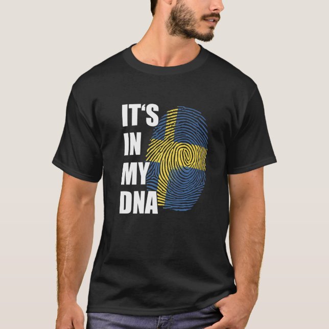 T-shirt C'est dans mon ADN Suède Fierté Drapeau Suédois Fi (Devant)