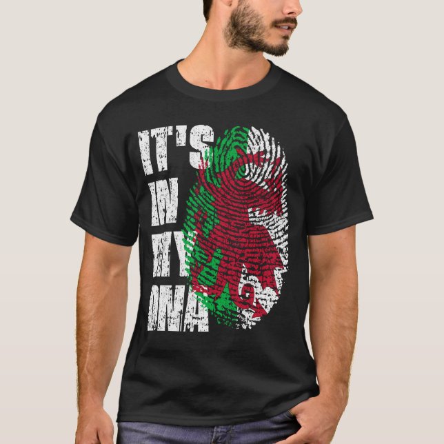 T-shirt C'EST DANS MON ADN Wales Flag Welsh (Devant)