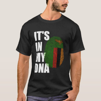 T-shirt C'Est Dans Mon Adn Zambie Génétique Racines Zambie