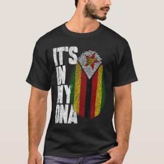 T-shirt C'est dans mon ADN Zimbabwe Fière du drapeau du Zi