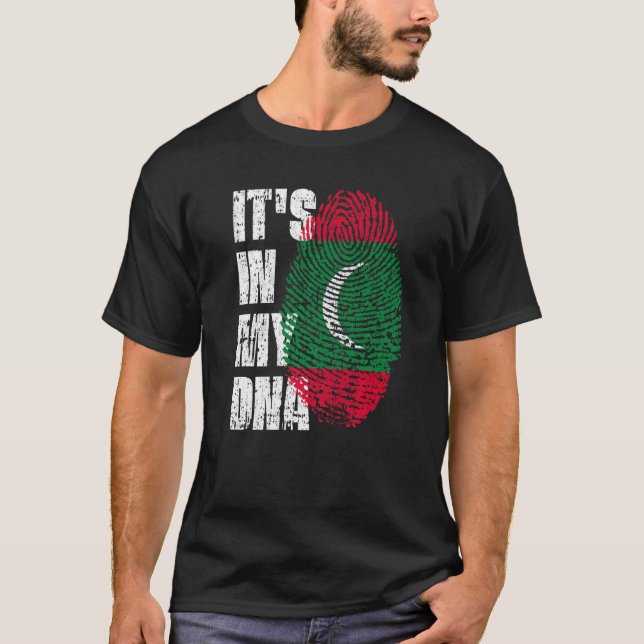 T-shirt C'est dans mon Adna Maldives Drapeau Maldivesien (Devant)