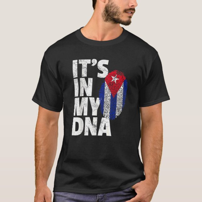 T-shirt C'est dans mon Dna Cuba Drapeau Cubain Pride Homme (Devant)
