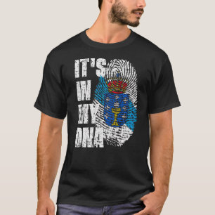 T-shirt C'est dans mon Dna Galicia Drapeau Galicien