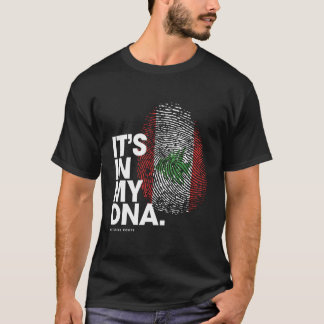 T-shirt C'Est Dans Mon Dna Liban Drapeau Chemise Libanaise