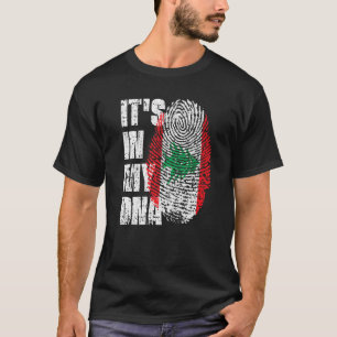 T-shirt C'est dans mon Dna Liban Drapeau Libanais
