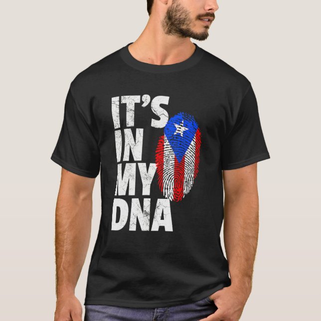T-shirt C'est dans mon Dna Porto Rico Drapeau Rican Hommes (Devant)