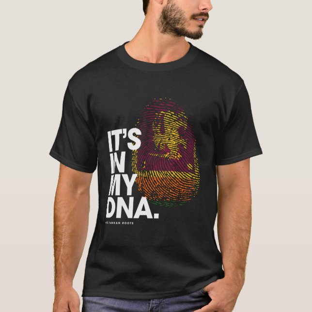 T-shirt C'Est Dans Mon Dna Sri Lanka Drapeau Les Racines S (Devant)