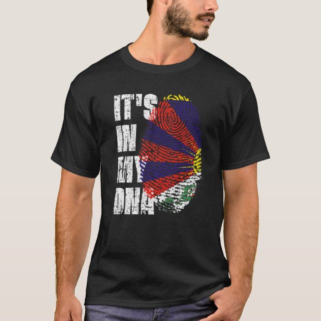 T-shirt C'est dans mon Drapeau Adn Tibet Tibétain (Devant)