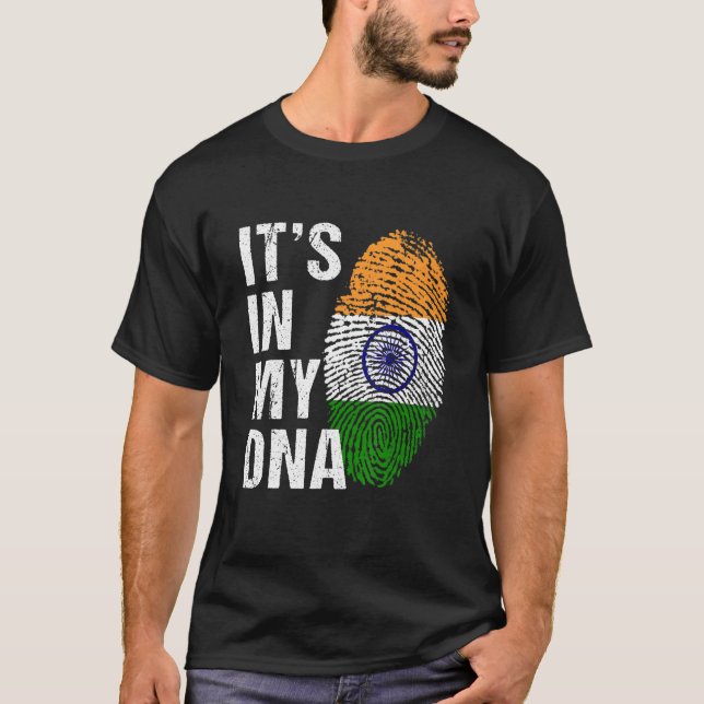 T-shirt C'est dans My DNA indian Pride india Drapeau homme (Devant)