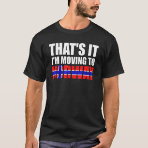 T-shirt C'est décidé je déménage en Norvège Drapeau norvég