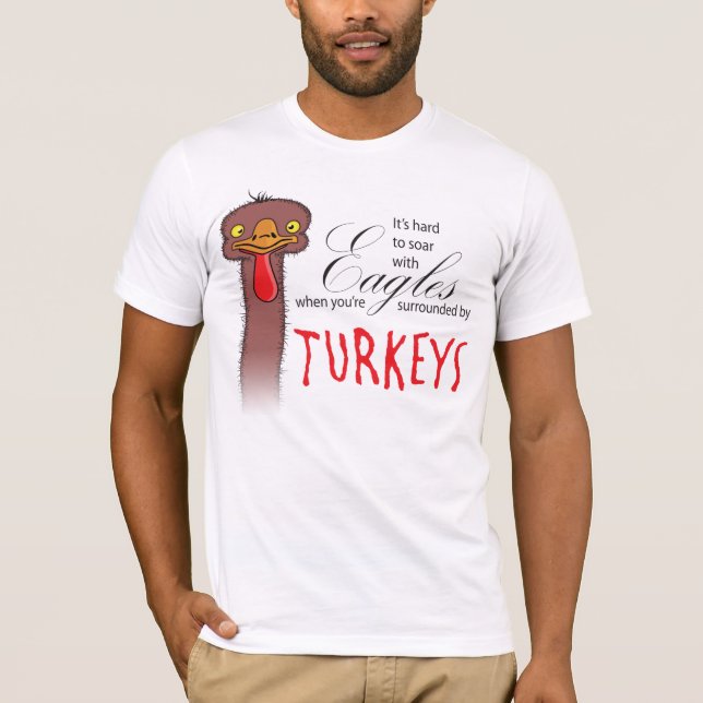 T-shirt C'est difficile de monter en flèche avec des aigle (Devant)