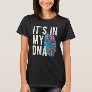 T-shirt C'est drôle dans mon ADN drapeau Fidji Empreinte d