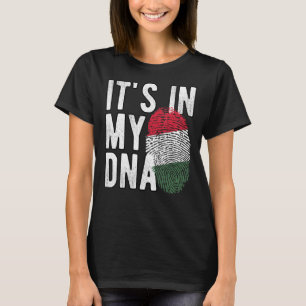 T-shirt C'est drôle dans mon ADN drapeau Hongrie empreinte