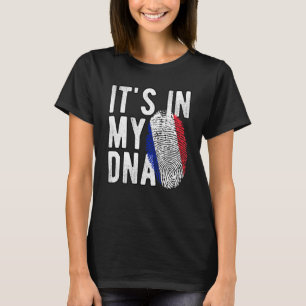 T-shirt C'est drôle dans mon drapeau ADN France Empreinte