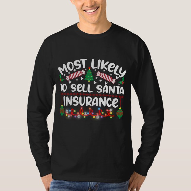 T-shirt C'Est Drôle De Vendre Père Noël Insurance (Devant)