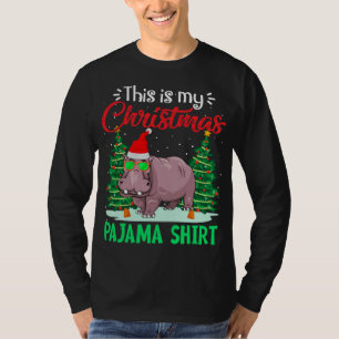 T-shirt C'Est Drôle, Mon Pyjama Hippopotame de Noël Xma