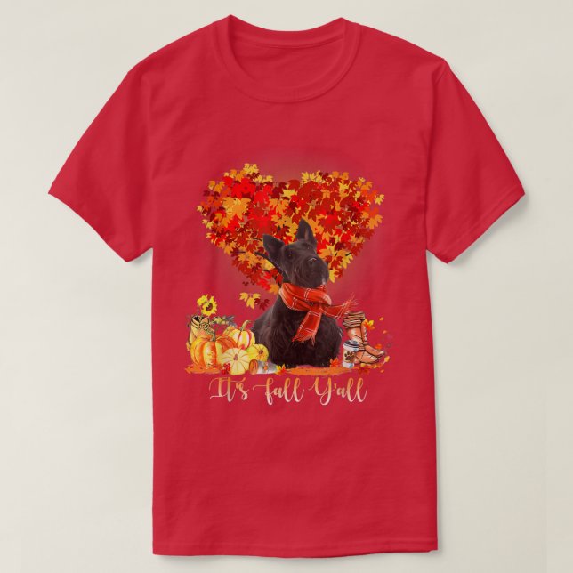 T-shirt C'est Fall Y'all Scottish Terrier Amoureux de les  (Design devant)