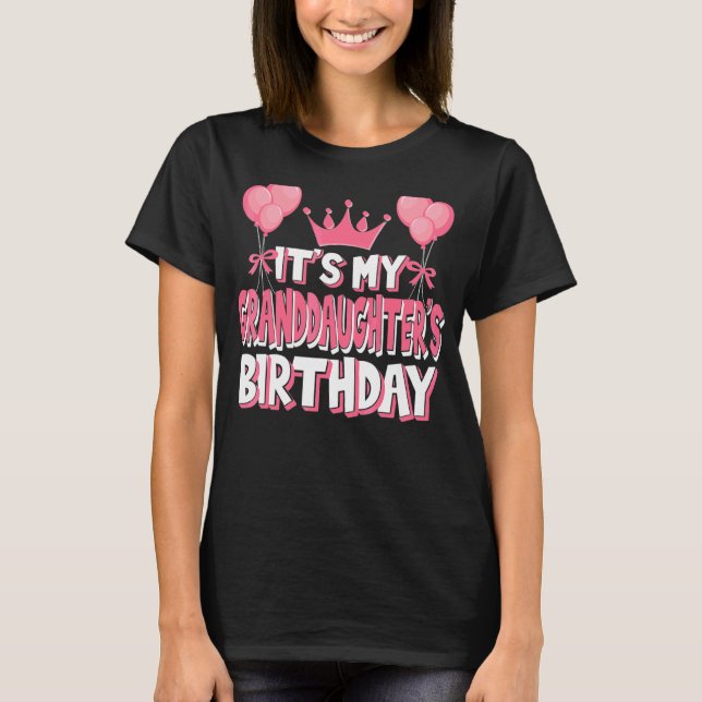 T-shirt C'est la fête d'anniversaire de ma petite-fille (Devant)