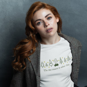 T-shirt C'EST LA RAISON Christian Noël Nativité Blanc
