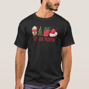 T-shirt C'Est La Saison Arbre De Noël Café Chaud Noël Sant