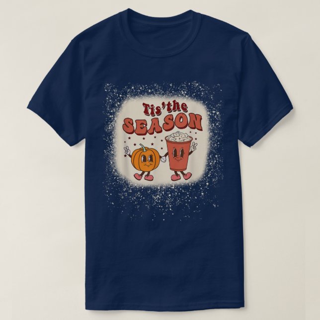 T-shirt C'Est La Saison Citrouille Spice Coffee Bleached T (Design devant)