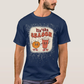 T-shirt C'Est La Saison Citrouille Spice Coffee Bleached T