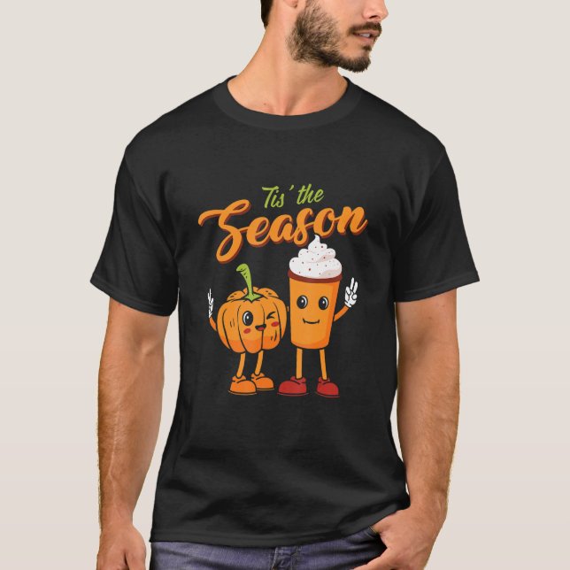 T-shirt C'Est La Saison Citrouille Spice Retro Fall Vibes  (Devant)