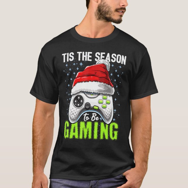 T-shirt C'Est La Saison De Jouer Jeu Vidéo De Noël B (Devant)
