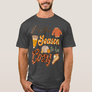 T-shirt C'Est La Saison D'Être Cosy Léopard Citrouille Épi
