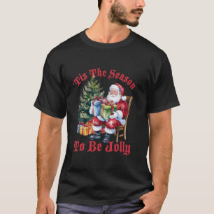 T-shirt C'Est La Saison D'Être Jolly Funny Retro Père Noël