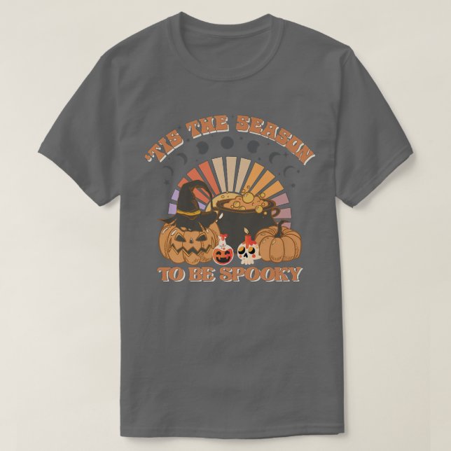 T-shirt C'est la saison d'être Spooky Moonphase Pumpkin Ha (Design devant)